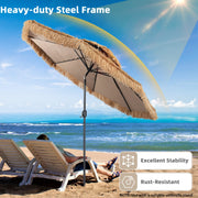 2.7–3 m Thatched Tiki Patio Umbrella with Tilt & Crank