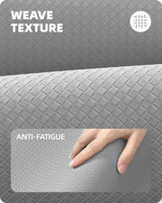 2-Piece Grey Cushioned Kitchen Mat Set – 43 × 119 & 43 × 241 cm