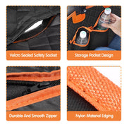 6-in-1 Orange Split Dog Car-Seat Hammock with Mesh Window