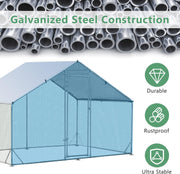 Galvanised Walk-In Poultry Run with Spire Cover – 3 Sizes