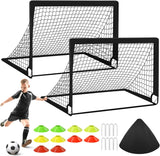 Soccer Goals with Portable Bag, Soccer Nets for Backyard with 10 Cones, Kids Soccer Goals, Soccer Training Equipment for Kids, Youth Games, Sports, Fit for Family Game Play