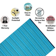 180 × 180 cm Turquoise Reversible Plastic Outdoor Rug