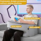 Lap Desk Pillow - Gaming Pillow, Reading Pillow, Laptop Desk for Bed, Couch Desk, Luxurious Lap Pillow Desk Supports Arms Shoulders Neck, Memory Foam