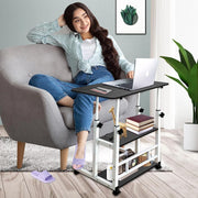 Mobile Height-Adjustable Laptop Desk with Storage