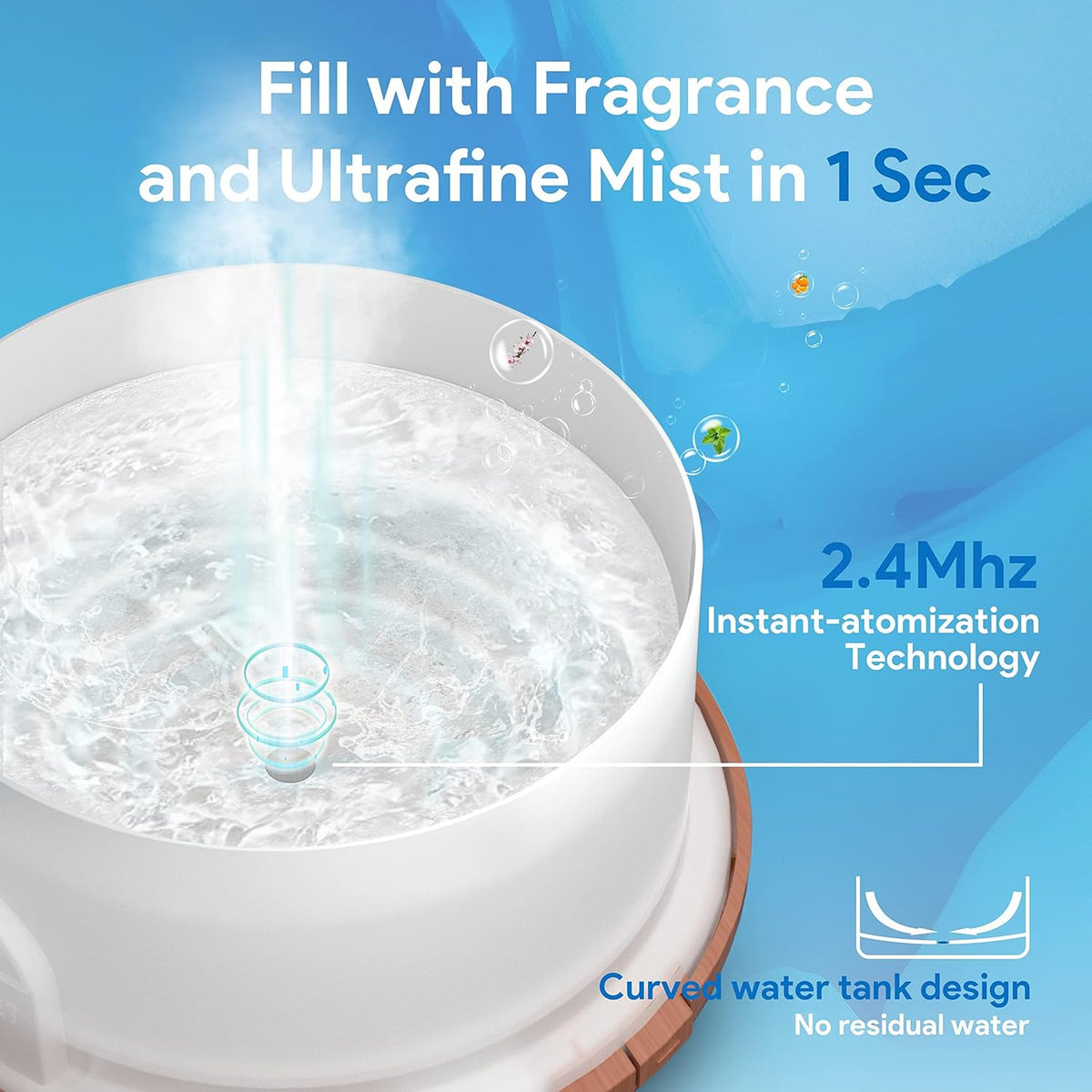 500ml Essential Oil Diffuser, 5 in 1 Ultrasonic Aromatherapy Fragrant Oil Diffusers, Vaporizer Humidifier with Remote Control, Timer, Auto-Off Safety Switch, 7 LED Light Colors