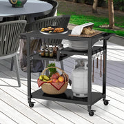 3-Shelf Outdoor BBQ & Pizza-Oven Prep Cart