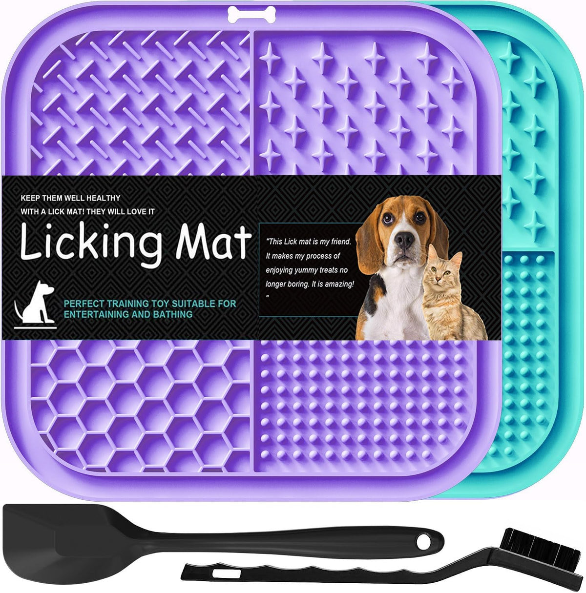 2-Pack Suction Lick Mats for Dogs & Cats – 2 Colour Sets