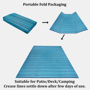 180 × 180 cm Turquoise Reversible Plastic Outdoor Rug