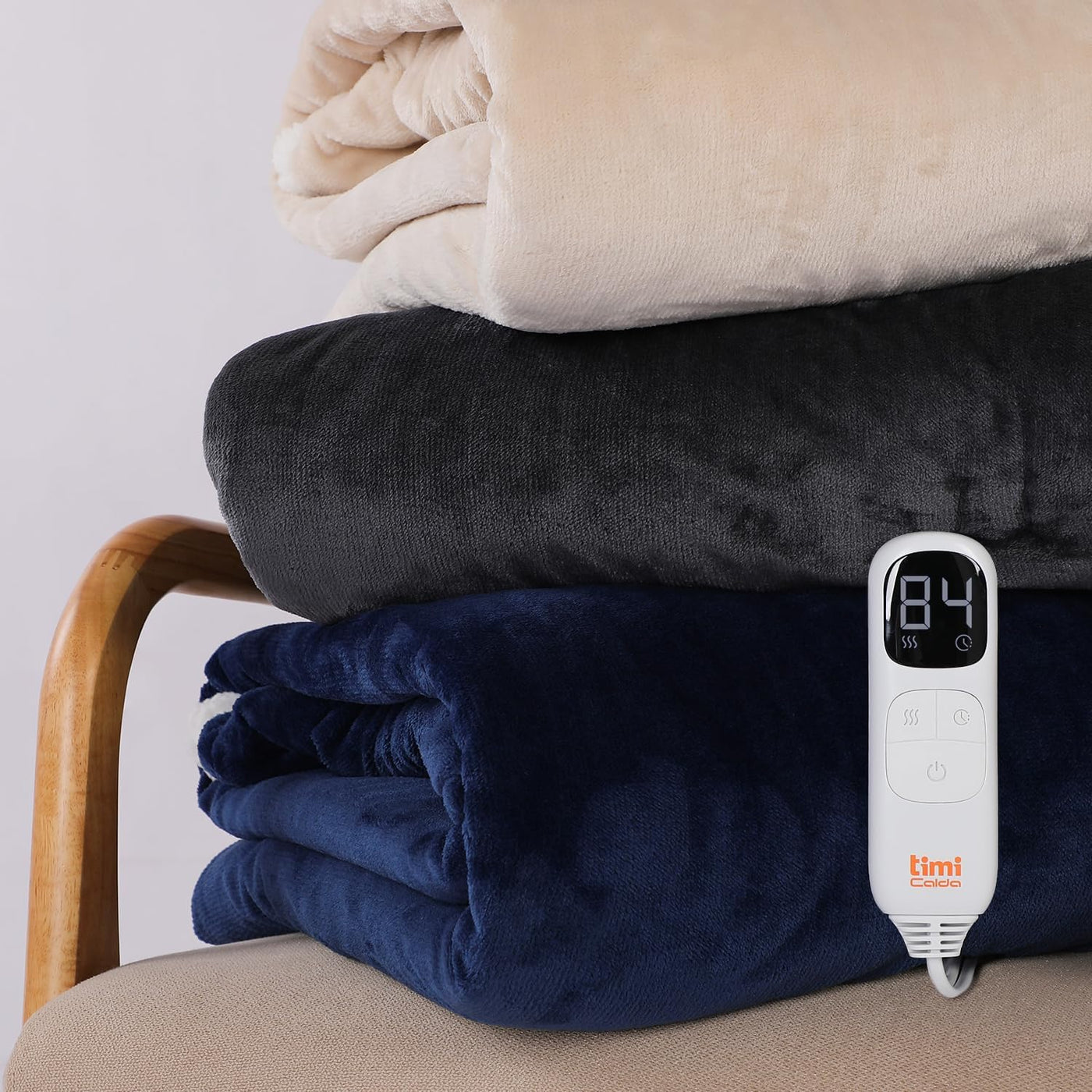 Wearable Heated Blanket with Sleeves & Foot Pockets – Flannel Sherpa, 10 Heat Levels, Timer