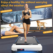 Walking Pad Treadmill, Under Desk Treadmill for Home and Office, 2 in 1 Portable Treadmill with Smart Remote Control, Compact Treadmill 265LB Capacity for Walking and Jogging