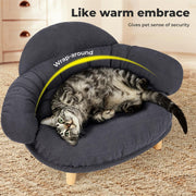 Elevated Wooden Pet Sofa with Washable Cushion – 3 Options