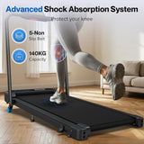WELLFIT 3 in 1 Foldable Walking Pad, Under Desk Treadmill with APP, Portable Treadmills for Home, Walking Pad Treadmill with Safety Handle Bar, 140 KG Capacity, Console and Mute Remote Control
