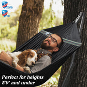 Tranquillo Uniki Folding Hammock & Steel Stand – Black