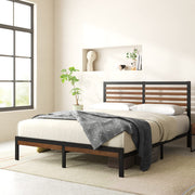 Zinus Kai Bamboo & Steel Queen Platform Bed – Brown