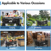 L4 Heavy-Duty Collapsible Utility Wagon with Side Pocket