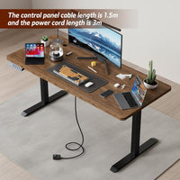 Electric Height-Adjustable Standing Desk – 120 × 60 cm, Brown Top