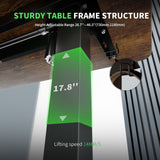 Electric Standing Desk 110x60cm (43.3"x23.6"), Height Adjustable Standing Desk with Splice Board, Stand Up Desk with Hook and Memory Smart Handset(Black Frame + Rustic Brown Desktop)