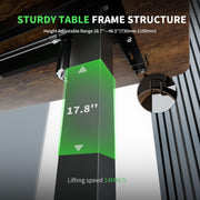 Electric Standing Desk 110x60cm (43.3"x23.6"), Height Adjustable Standing Desk with Splice Board, Stand Up Desk with Hook and Memory Smart Handset(Black Frame + Rustic Brown Desktop)