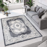 Area Rug Living Room Rugs Kitchen mats Rugs for Living Room Bedroom Luxury Imitation Cashmere Rug Modern Anti-Skid Carpet Floor Mats (Gray/White) (200 * 200cm(6.6 * 6.6ft))