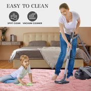 Ultra-Soft Washable Shaggy Area Rug – Pink, 80 × 160 cm