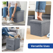 40 cm Folding Storage Ottoman Cube with Drawer