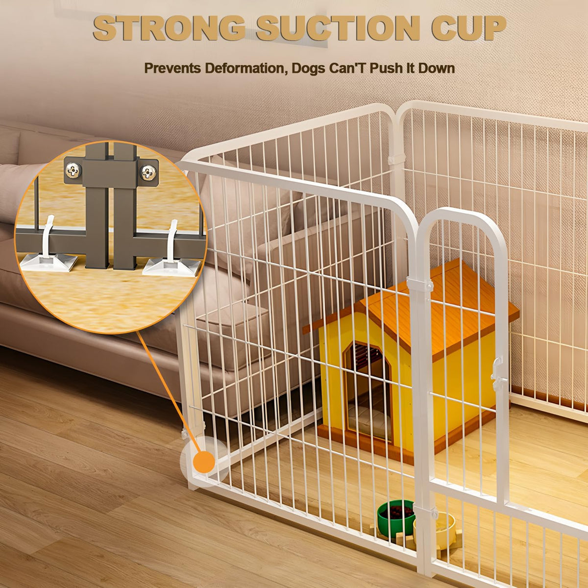 6-Panel Foldable Metal Dog Playpen with Door – 120 × 60 × 60 cm