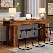 160 cm Rustic-Brown Farmhouse Console Table