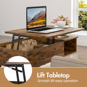 Walnut Lift-Top Coffee Table with Hidden Storage