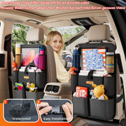2-Pack Black Car-Seat Organisers with 11-Inch Tablet Holders