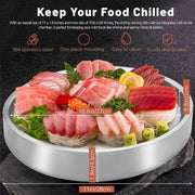 Stainless-Steel Chilled Serving Tray with Ice Chamber