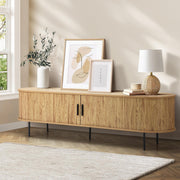 160 cm TV Cabinet with Tambour Sliding Door