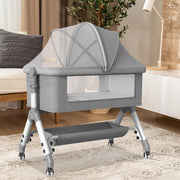 3-in-1 Baby Cot Bed Crib Bedding Set Bassinet Safety Fence Adjustable Beside Rails Babysitter Sleep