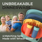 Insulated Picnic Backpack for Four with Blanket & Wine Cooler