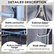 100 × 100 × 200 cm Foldable Black Fitting Room with Curtain & Hooks