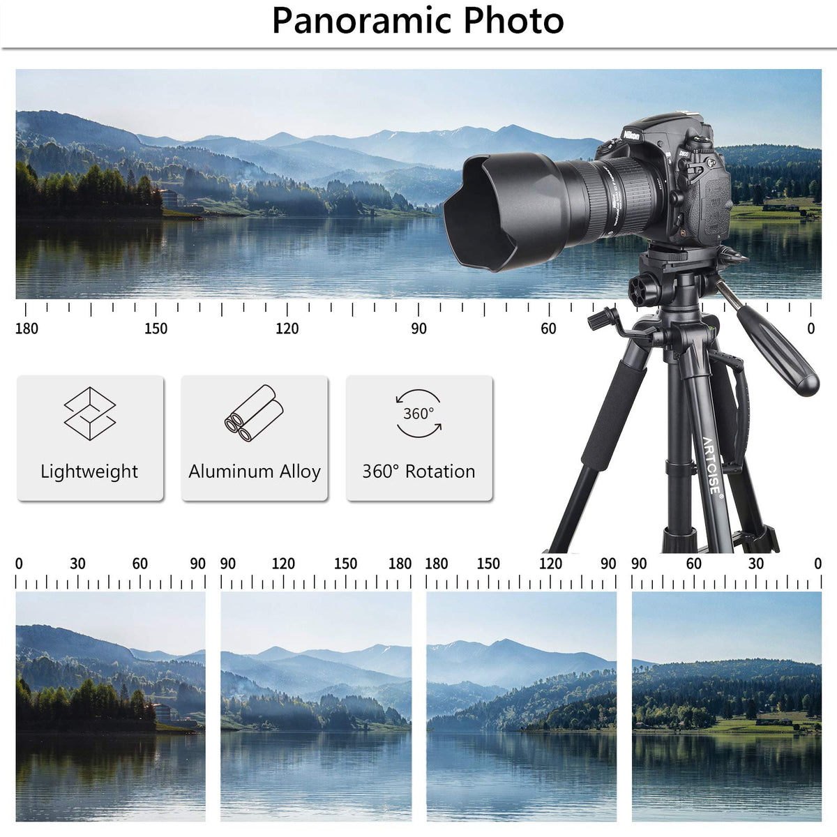 159 cm Camera & Phone Tripod with 4.5 kg Load Rating