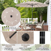 2.7 m Patio Umbrella with 18 Fibreglass Ribs, Tilt & Crank