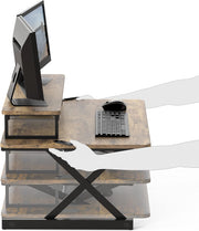 36-Inch Height Adjustable Standing Desk Converter Sit to Stand Riser Workstation