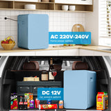 22L Mini Fridge, Portable Car Fridge Makeup Refrigerators AC/DC Powered Electric Cooler and Warmer for Cars, Homes, Offices, and Dorms, Blue