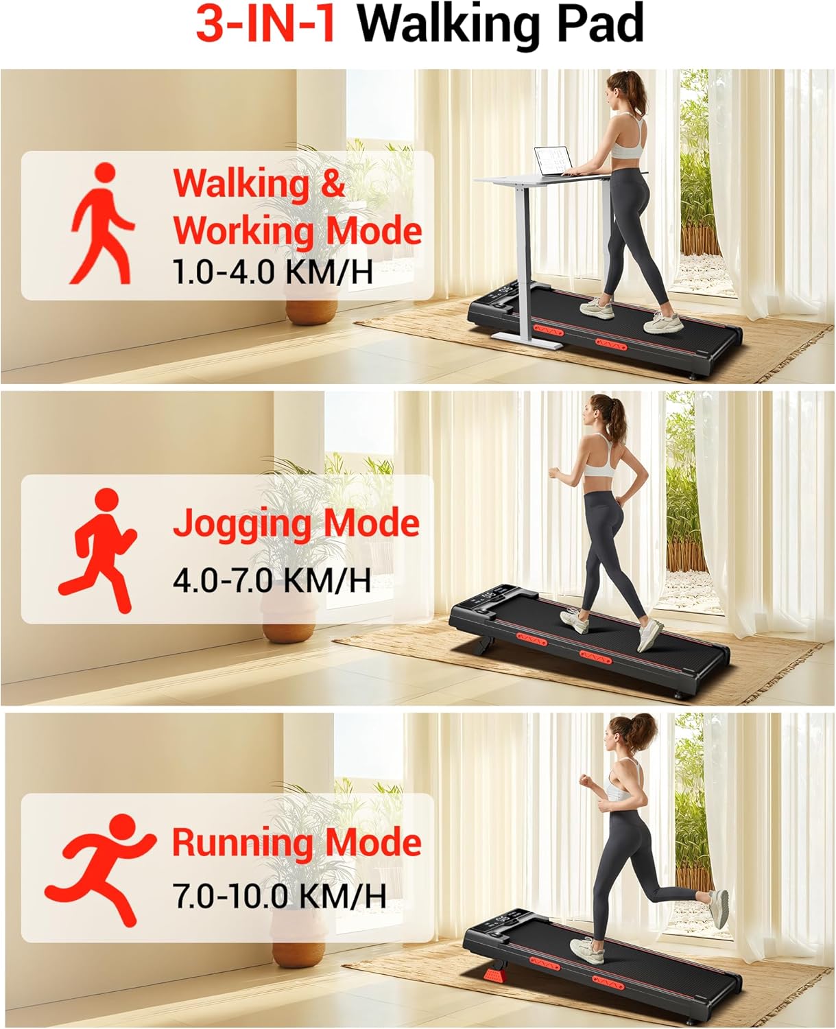 12% Incline 2.75 HP Walking Pad – 150 kg Capacity