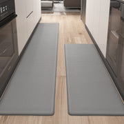 2-Piece Grey Cushioned Kitchen Mat Set – 43 × 119 & 43 × 241 cm