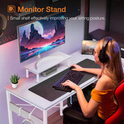 Reversible L-Shaped Desk with Shelves & Monitor Stand