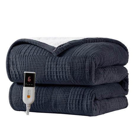 Texciting Heated Blanket Electric Blanket 150x200cm- Electric Throw with 9 Heat Settings&10 Hours Auto Off Heating Blanket,SAA Certified,Machine Washable (Black)
