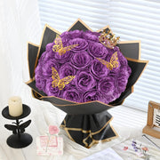 DIY Glitter Rose Bouquet Kit – 24 Artificial Roses