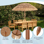 2 m Thatched Tiki Umbrella with Folding Stand & Carry Bag