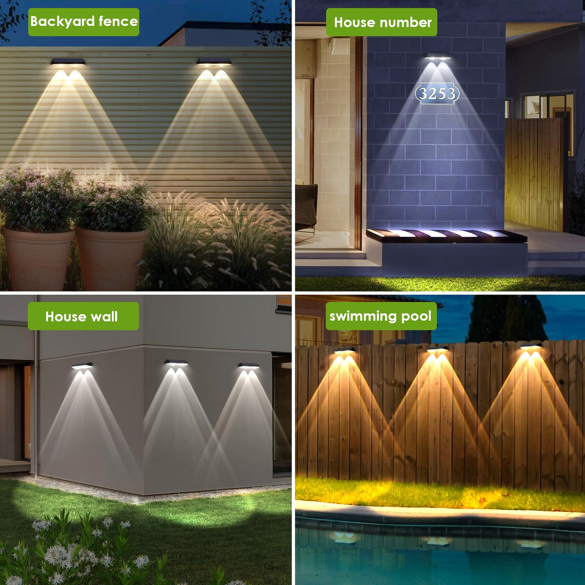 8-Pack Solar Fence Lights – 3 Colour Temperatures