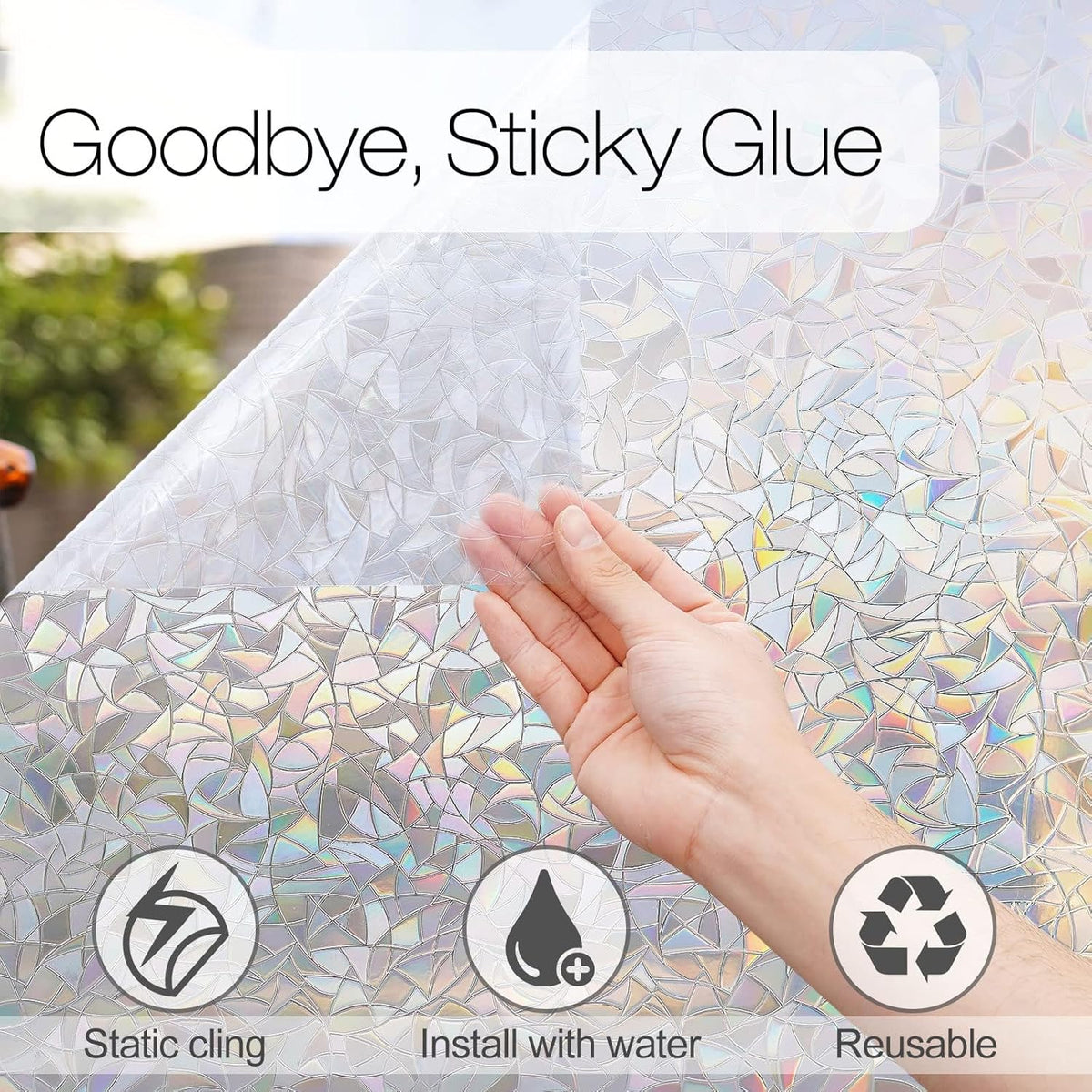 Rainbow-Effect Static-Cling Window Film – 10 Options