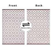 180 × 270 cm Taupe & White Reversible Plastic Outdoor Rug
