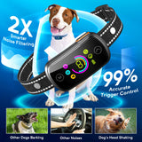 Dog Bark Collar, Customizable Bark Collar for Large Medium Dogs, Smart Anti Barking Training Collar with Adjustable Beep Vibration Shock and Sensitivity, Automatic Stop Barking with Replacement Strap