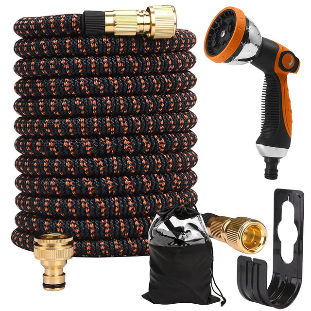 30m expandable garden hose with 10-function spray nozzle