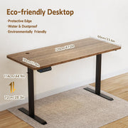 Electric Height-Adjustable Standing Desk – 120 × 60 cm, Brown Top